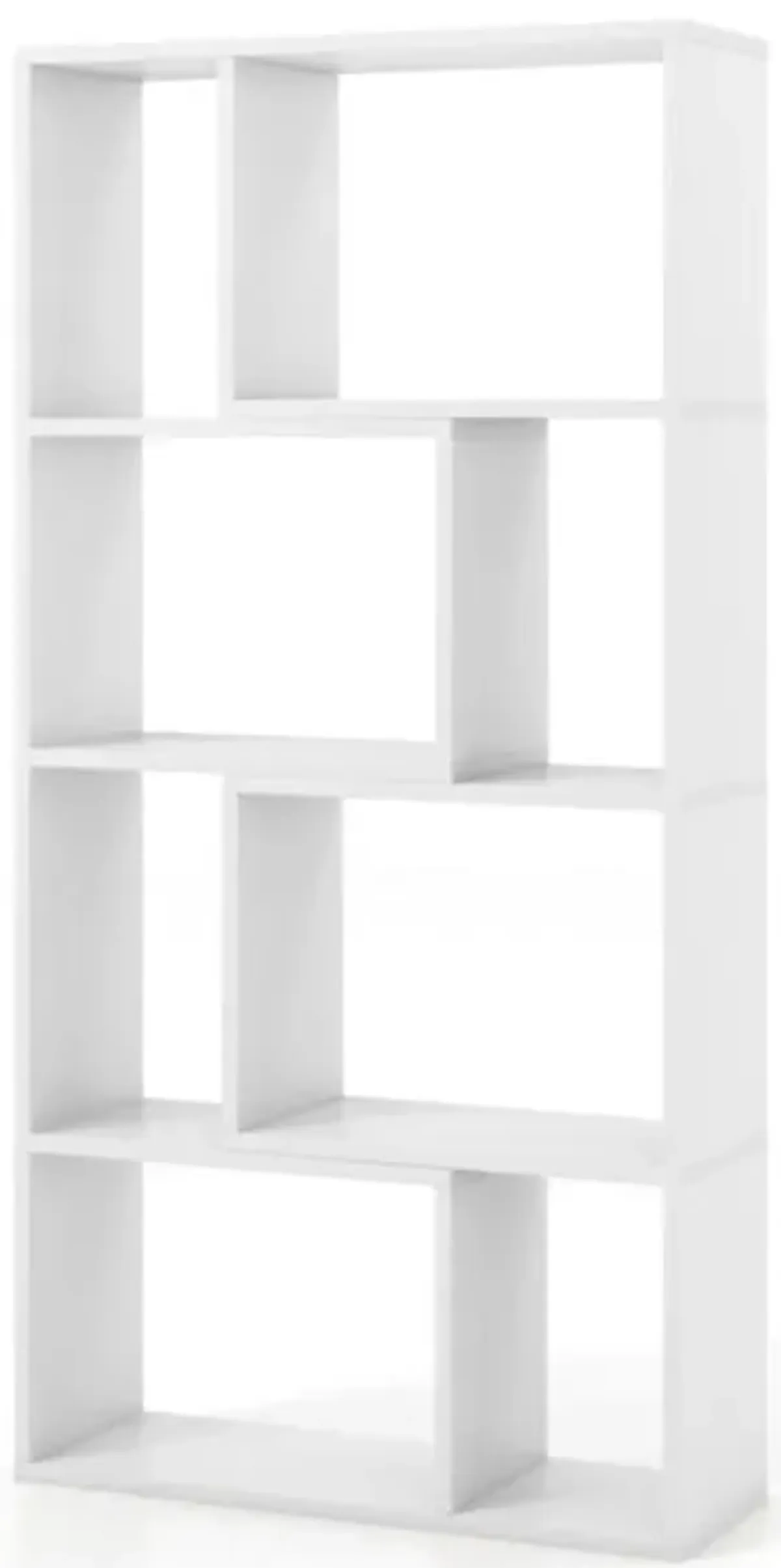 Hivvago 48 Inch 4-Tier Geometric Bookshelf with 8 Cubes for Living Room Bedroom