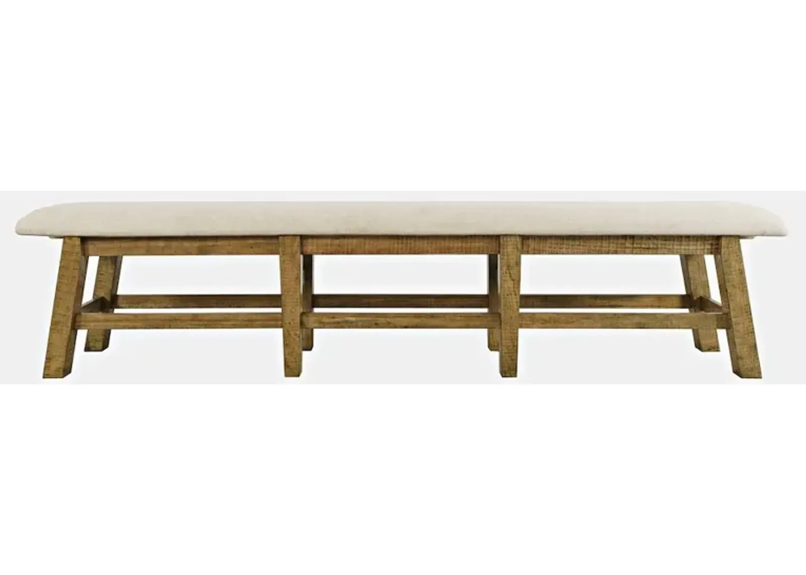 Jofran Telluride Rustic Farmhouse Solid Wood 85 Upholstered Dining Bench