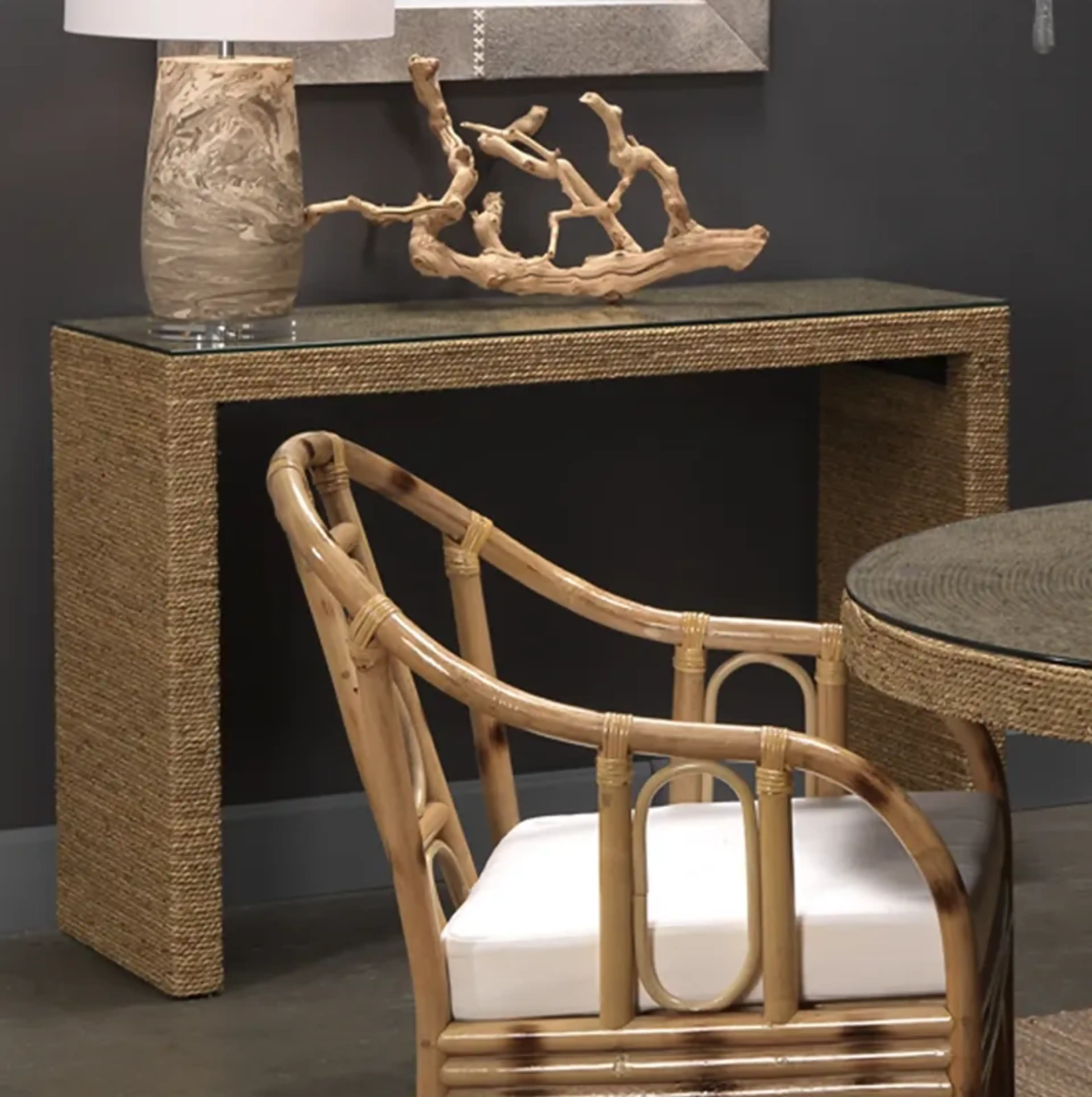 Captain Seagrass Console Table Mathis Home | Furniture.com