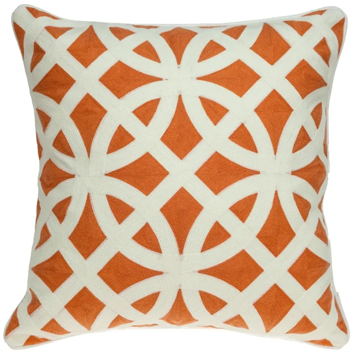 20" Multicolored Geometrical Patterned Throw Pillow