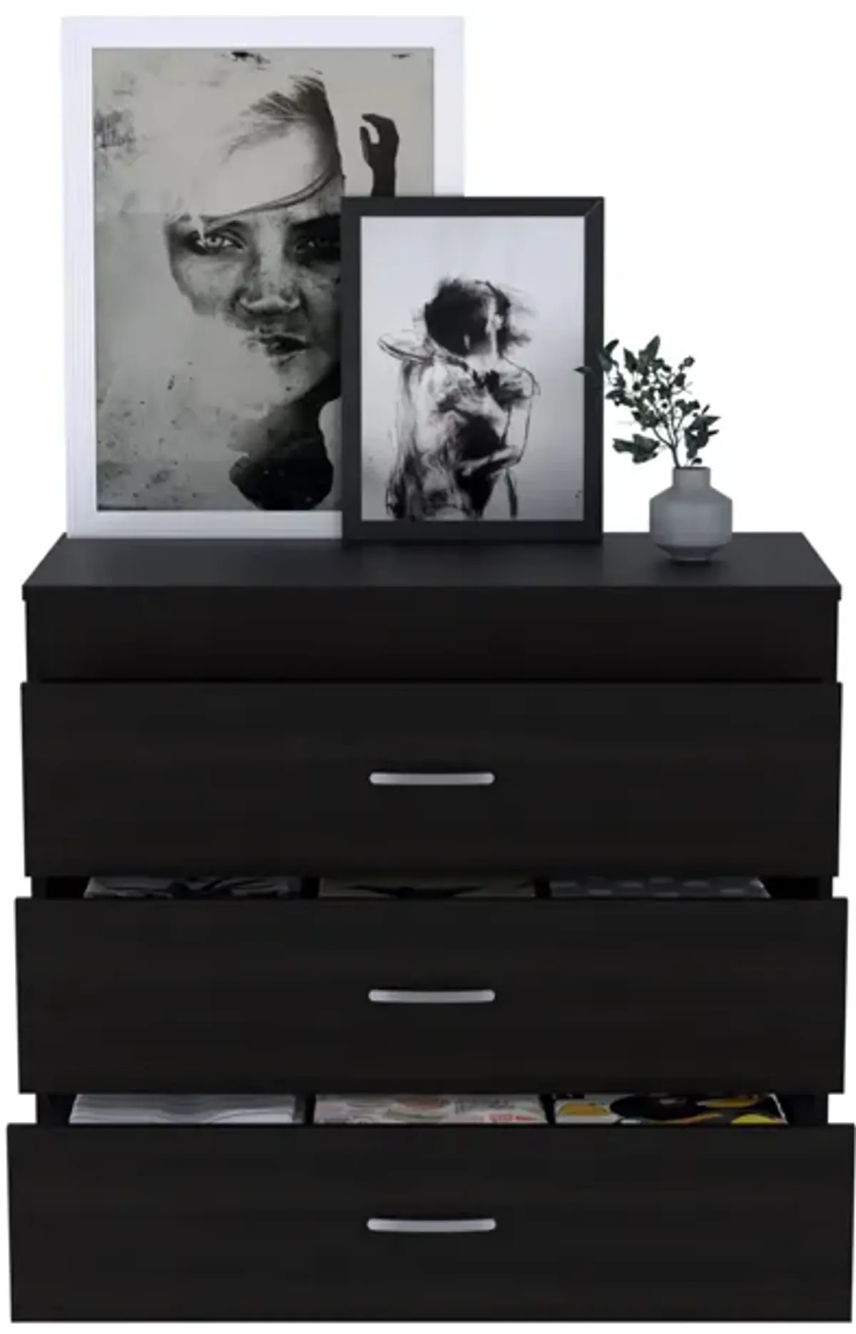 Three Drawer Dresser Lial, Bedroom, Black