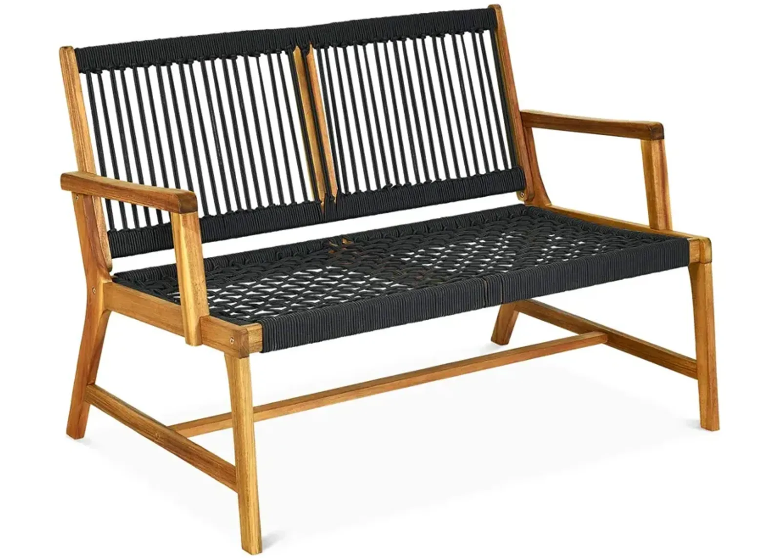 SUGIFT 2-Person Acacia Wood Yard Bench for Balcony and Patio