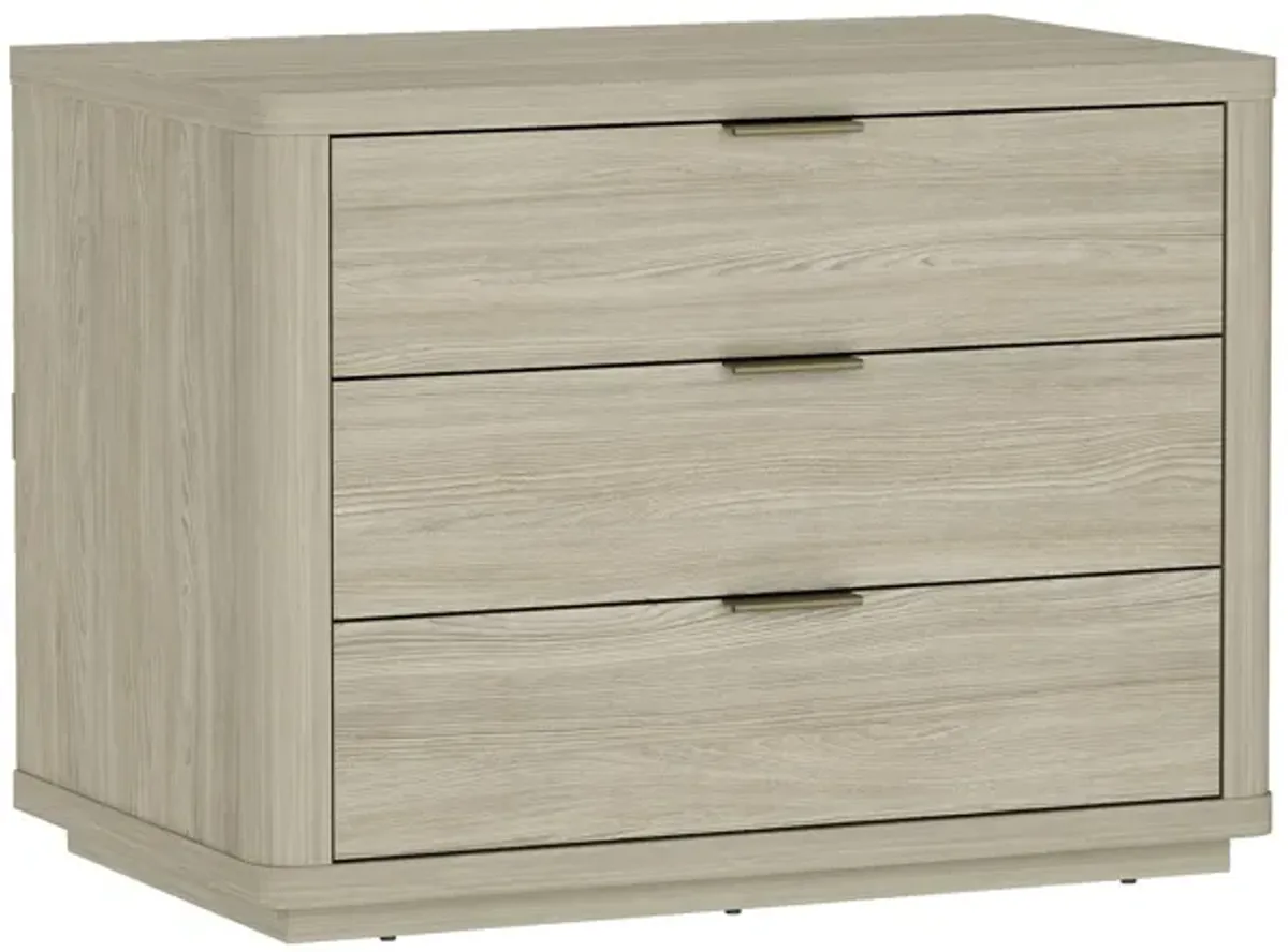 Evelyn Wide 3-Drawer Nightstands in Gray (Set of 2)
