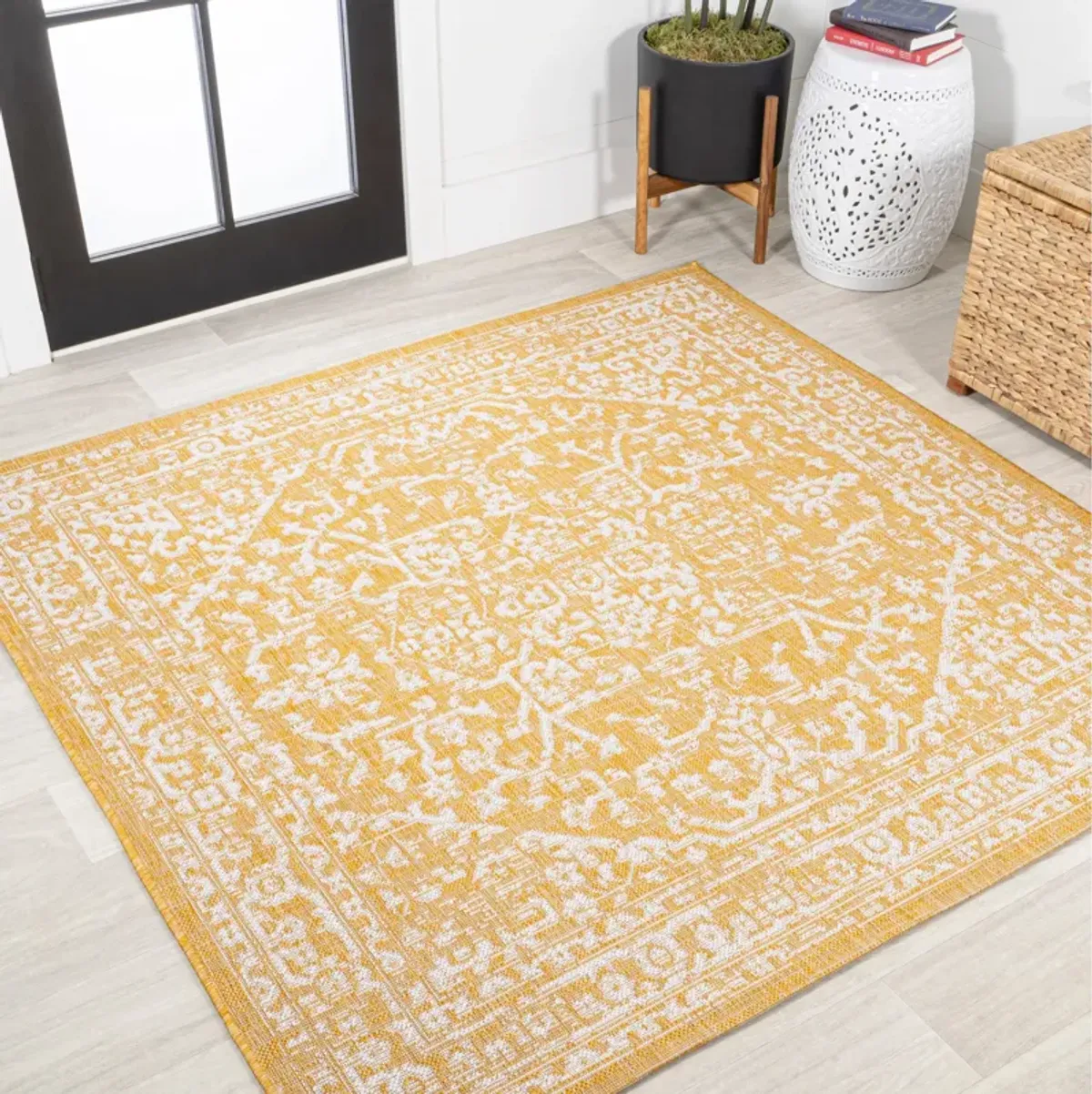 Malta Bohemian Medallion Textured Weave Indoor/Outdoor Area Rug