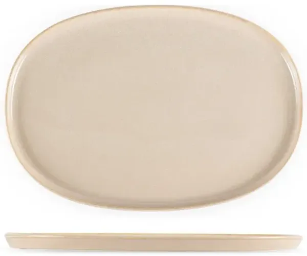 Sand 13" x 9" x h:0.75" Oval Beige Porcelain Platter