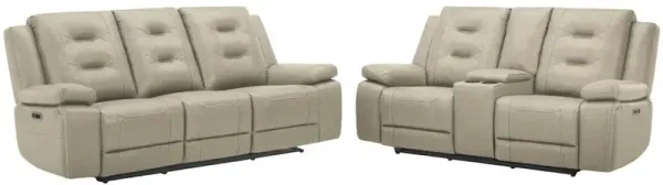 Parker Living Caldwell - Tahoe Fog Power Reclining Sofa and Loveseat
