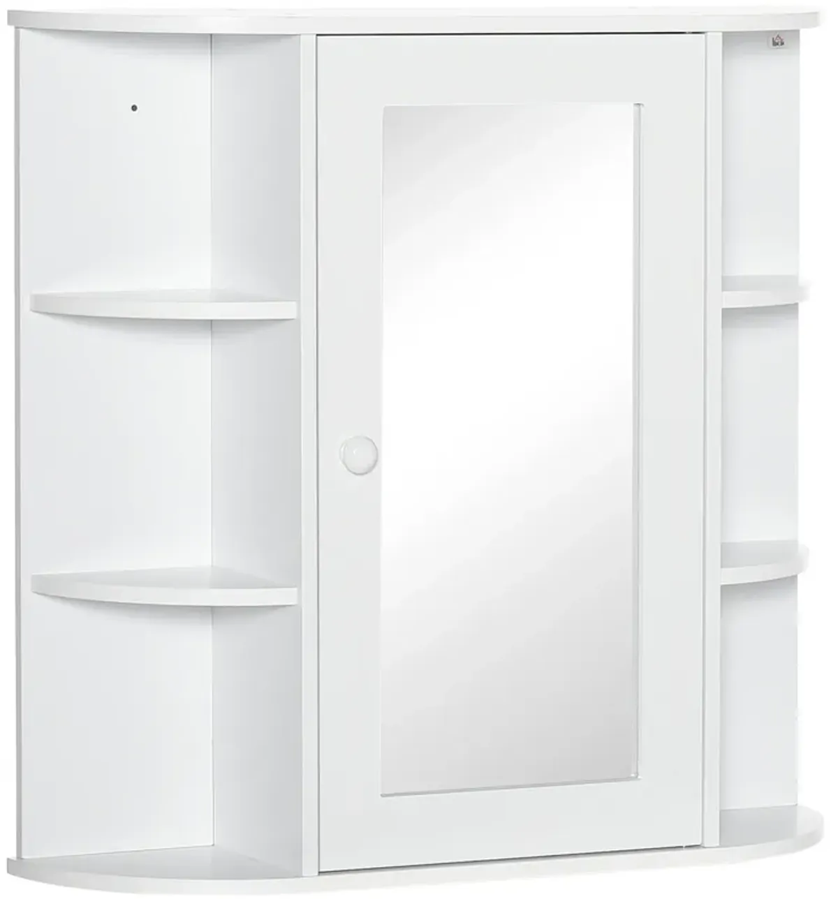 White Bathroom Organizer: Over-Sink Cabinet with Mirrored Door