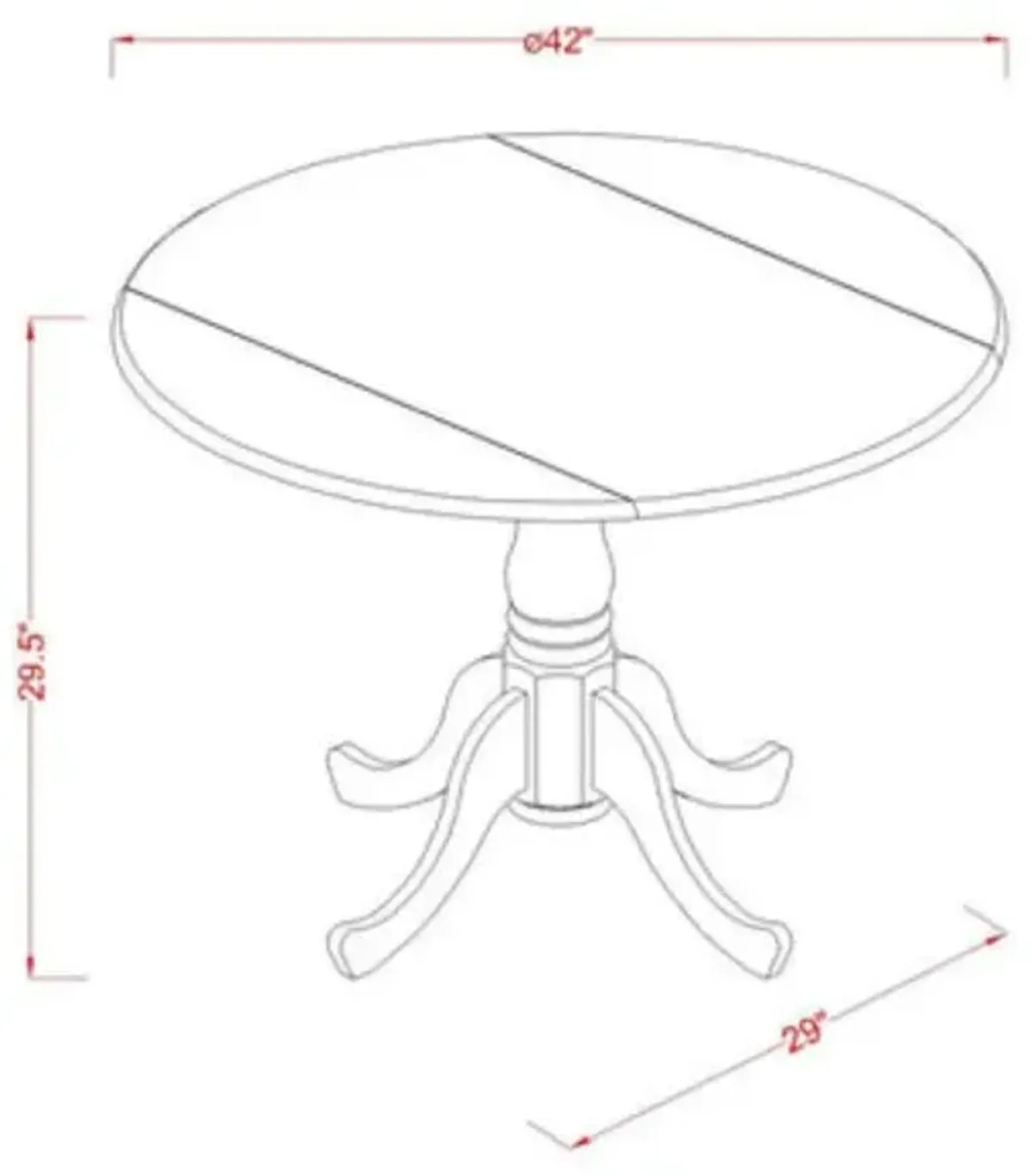 East West Furniture Kitchen Table with Drop Leaves - Black Table Top and Mahogany Pedestal Leg Finish