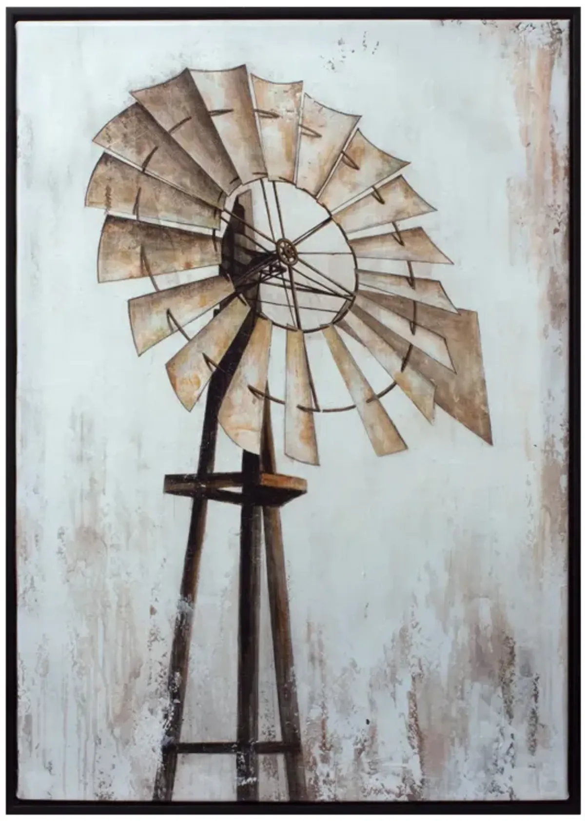 Framed Windmill Print for Rustic Home Décor and Wall Art