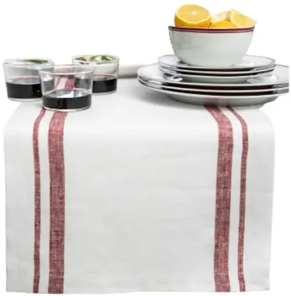 Solino Home 100% Pure Linen Table Runner - French Stripe