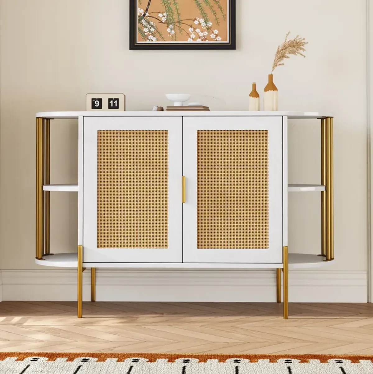 Merax 2-Door Elegant Curved Sideboard Cabinet