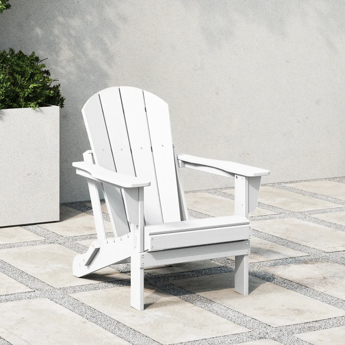 WestinTrends HDPE Outdoor Patio Folding Poly Adirondack Chair