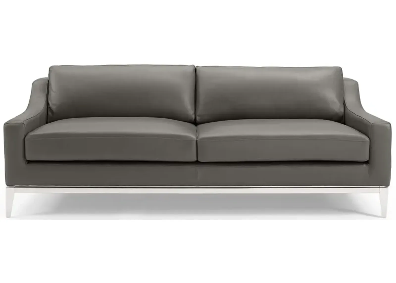 Harness 83.5" Stainless Steel Base Leather Sofa