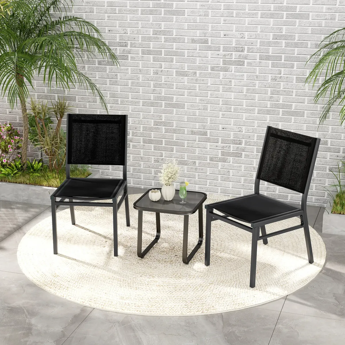 Outdoor Dining Chairs with Breathable Seat and Backrest – Comfortable Patio Seating for Dining