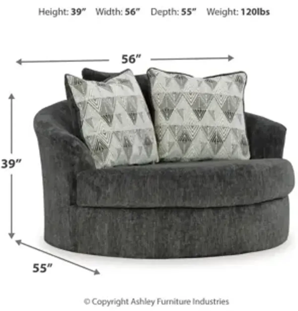 Biddeford Oversized Swivel Accent Chair
