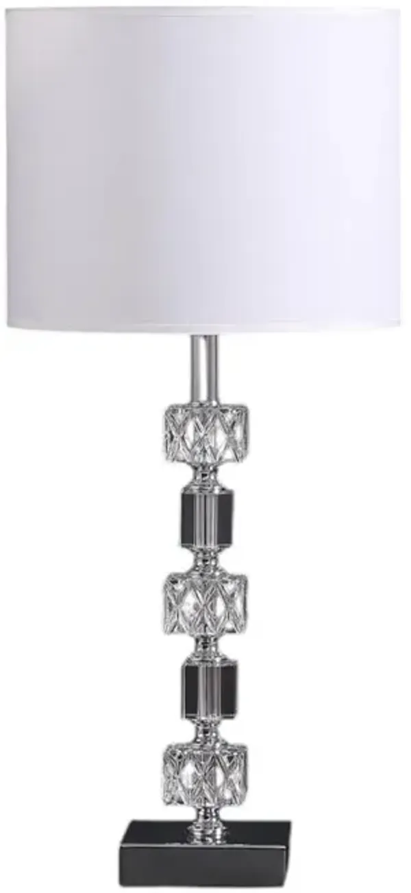 Hivvago 20" Silver Bedside Table Lamp With White Drum Shade