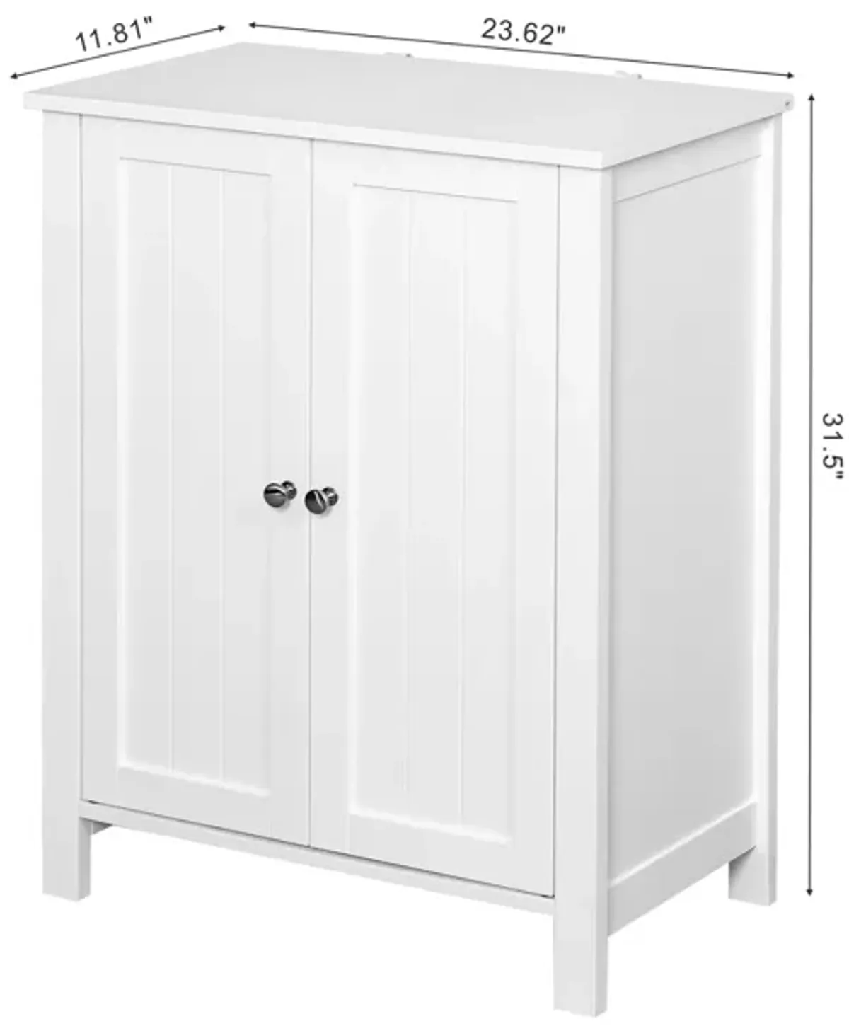 Hivvago Bathroom Floor Storage Cabinet with Double Door Adjustable Shelf