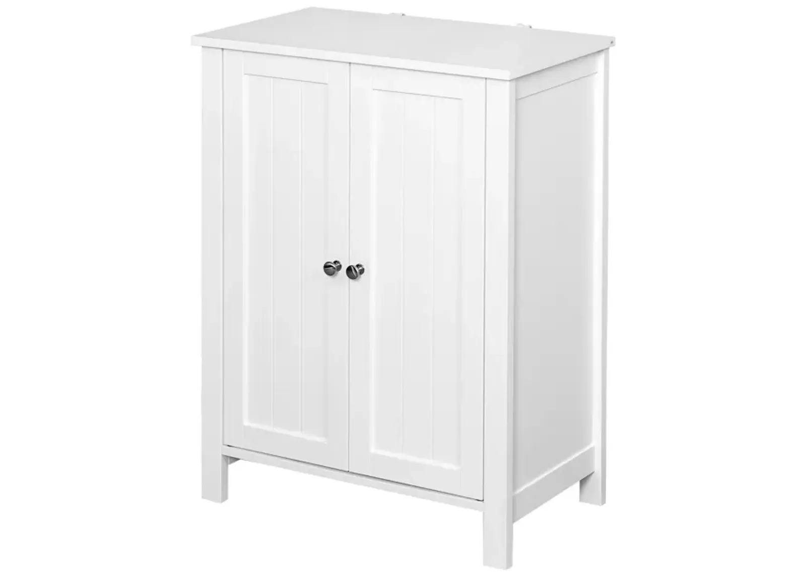 Hivvago Bathroom Floor Storage Cabinet with Double Door Adjustable Shelf