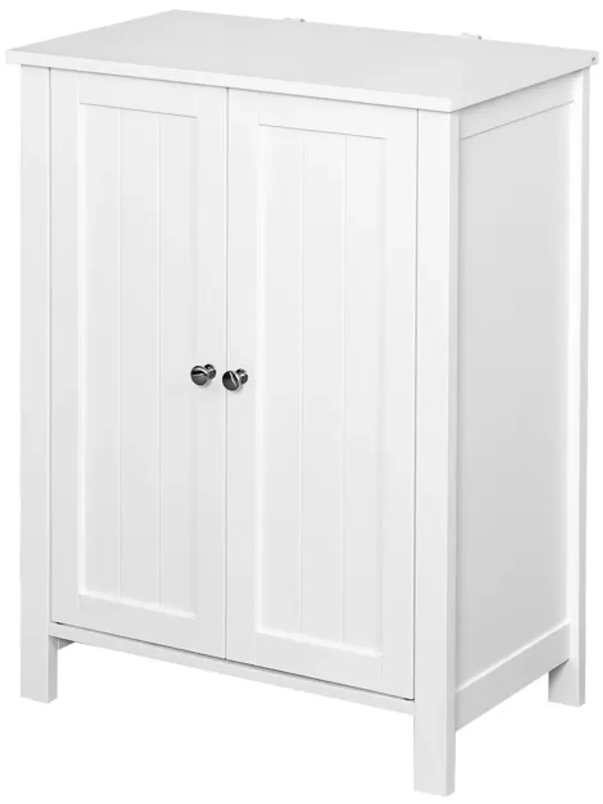 Hivvago Bathroom Floor Storage Cabinet with Double Door Adjustable Shelf