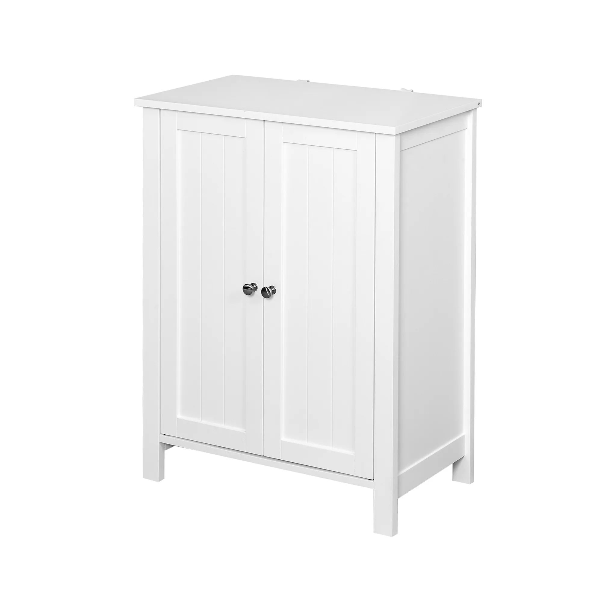 Hivvago Bathroom Floor Storage Cabinet with Double Door Adjustable Shelf