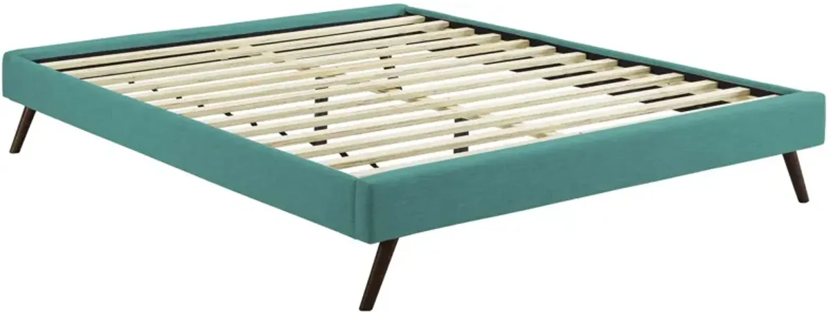 Modway - Loryn King Fabric Bed Frame with Round Splayed Legs Teal