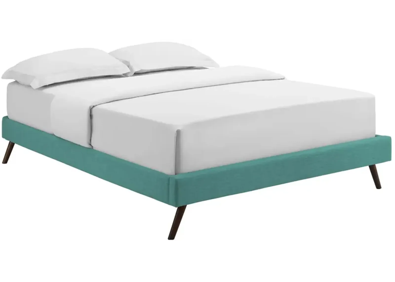 Modway - Loryn King Fabric Bed Frame with Round Splayed Legs Teal