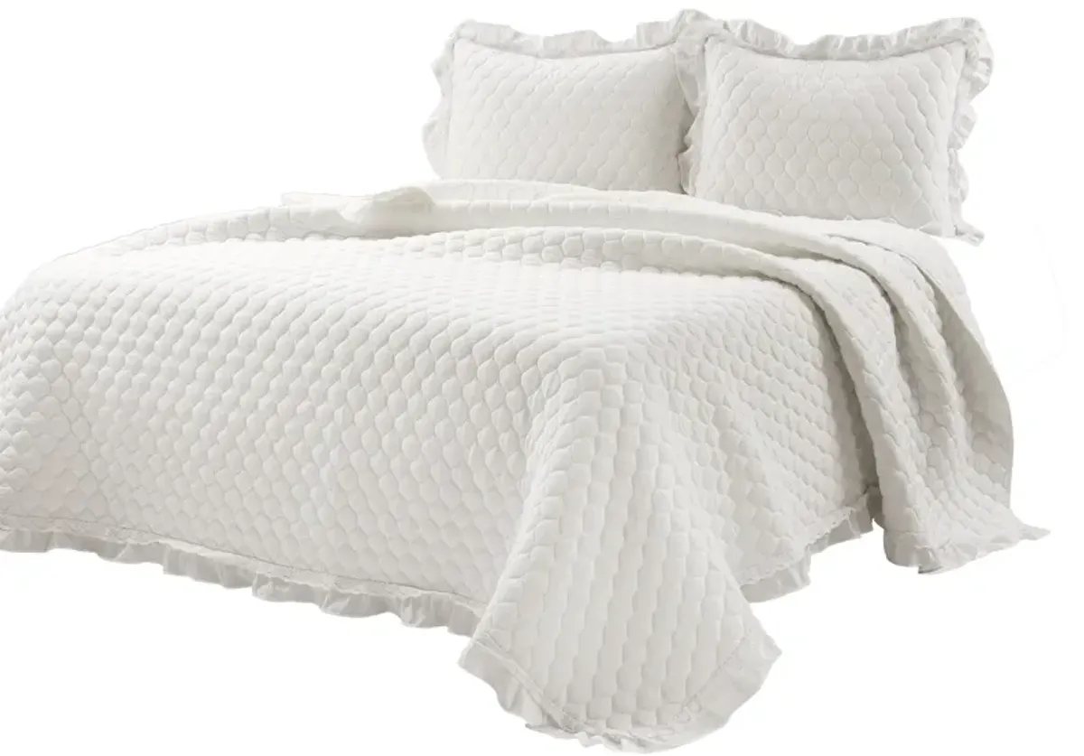 Ella Ruffle Lace Quilt 3Pc Set