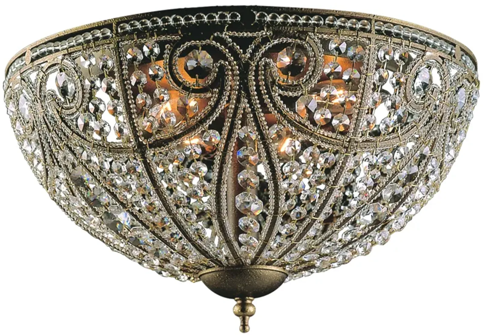 Elizabethan 17'' Wide 6-Light Broze Flush Mount