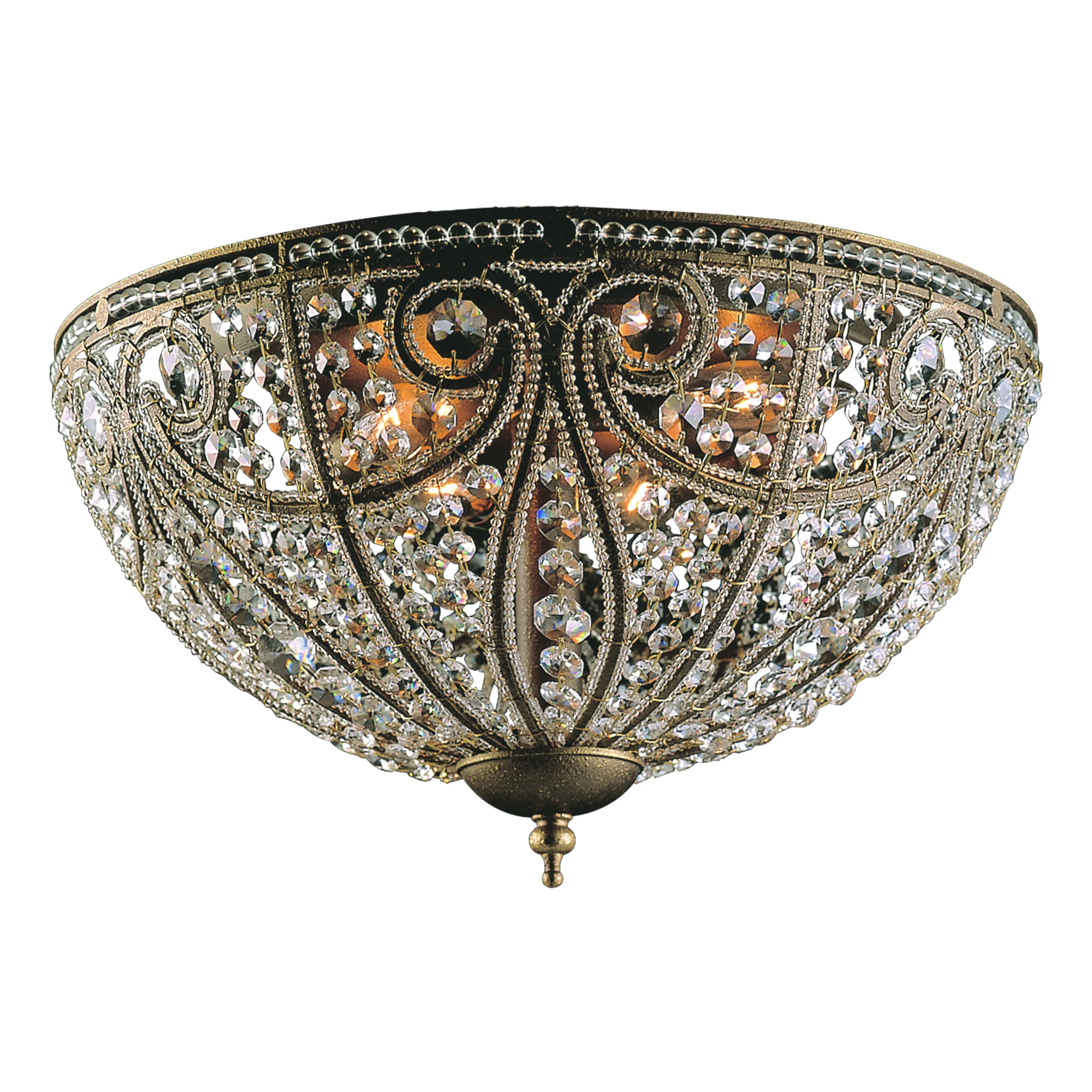 Elizabethan 17'' Wide 6-Light Broze Flush Mount