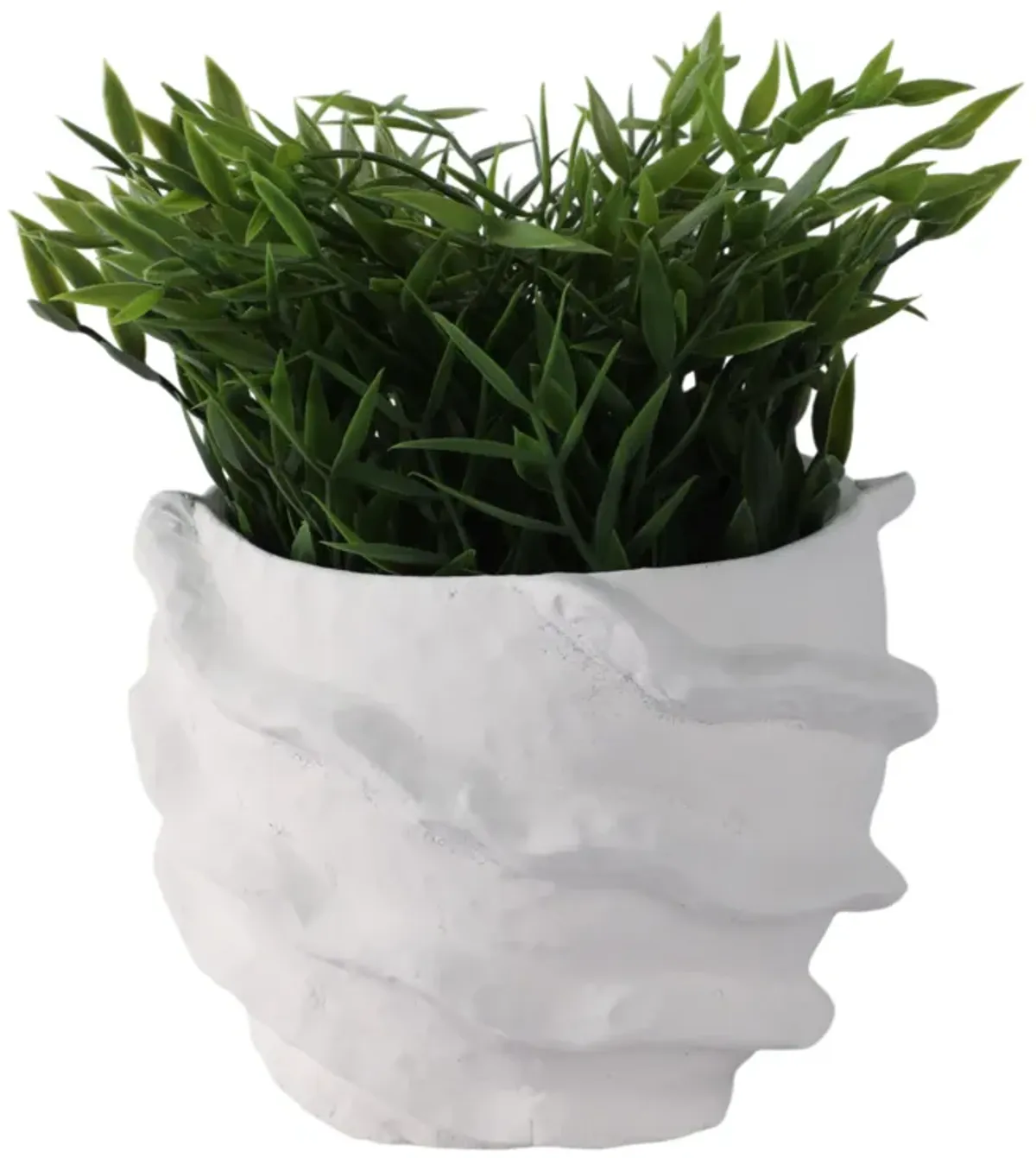 7" Flutter Trim Planter, White