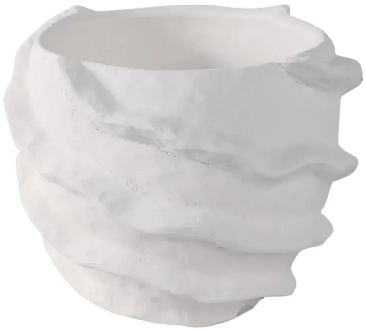 7" Flutter Trim Planter, White