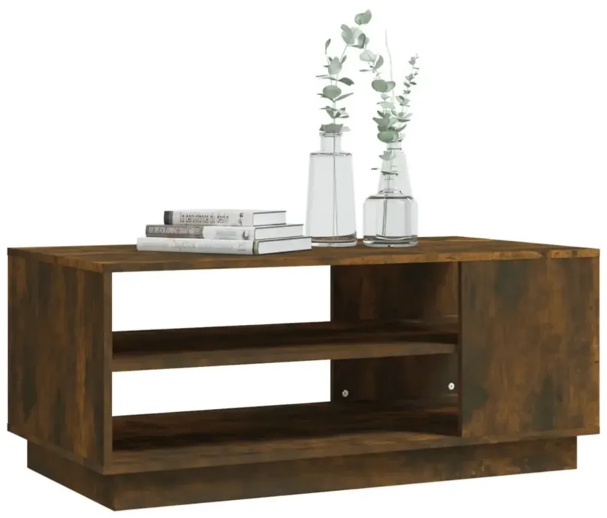 vidaXL Coffee Table Smoked Oak 40.2"x21.7"x21.7" Chipboard