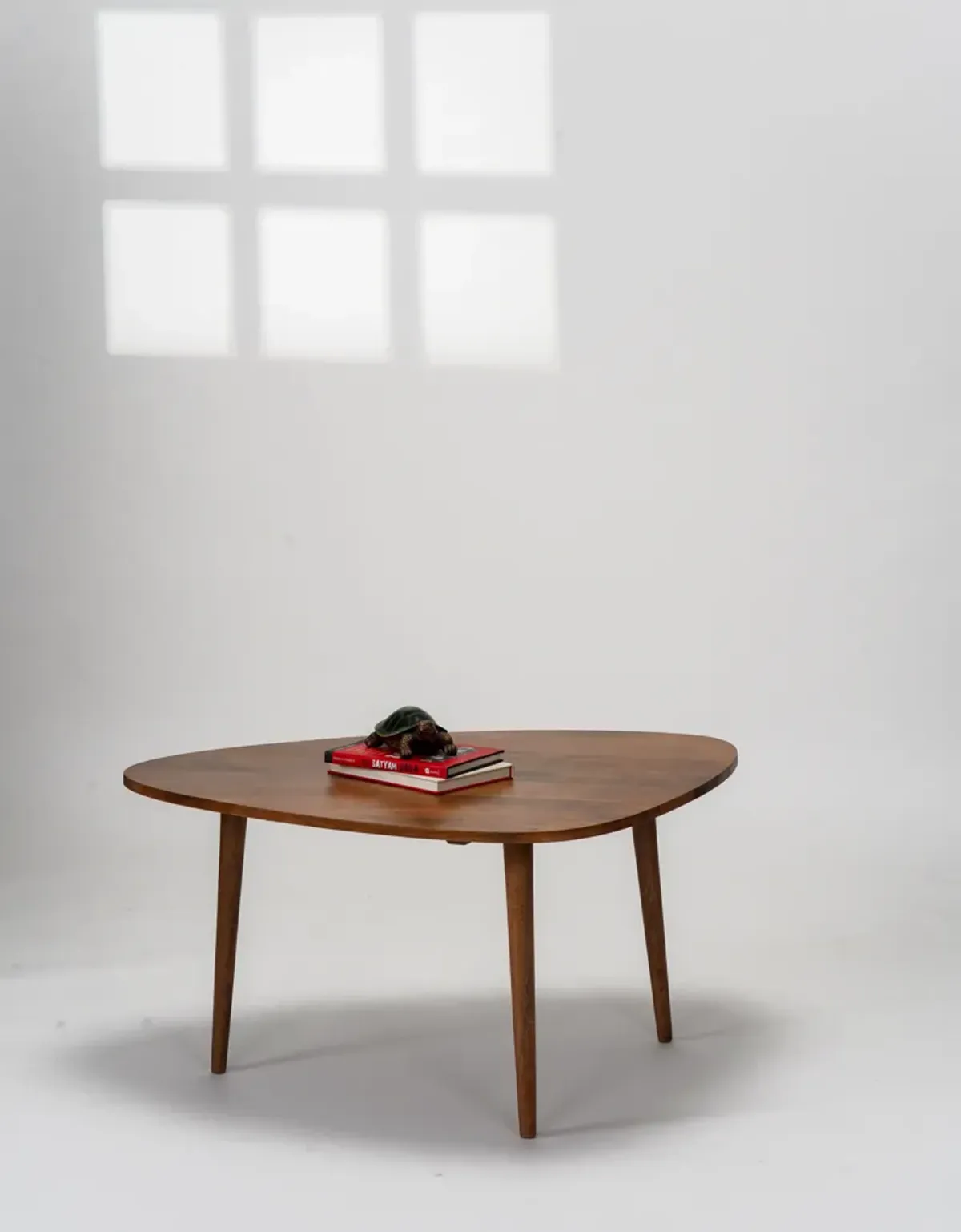 Handmade Eco-Friendly Modern Wood Black Drop Shaped Coffee Table 3'6" From BBH Homes