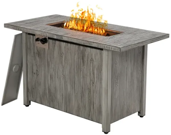 43 Inch 50 000 BTU Propane Fire Pit Table with Removable Lid-Gray