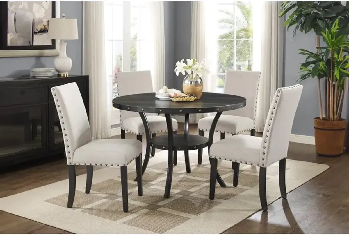 New Classic Furniture Furniture Crispin Melamine Round Dining Table & 4 Chairs in Natural