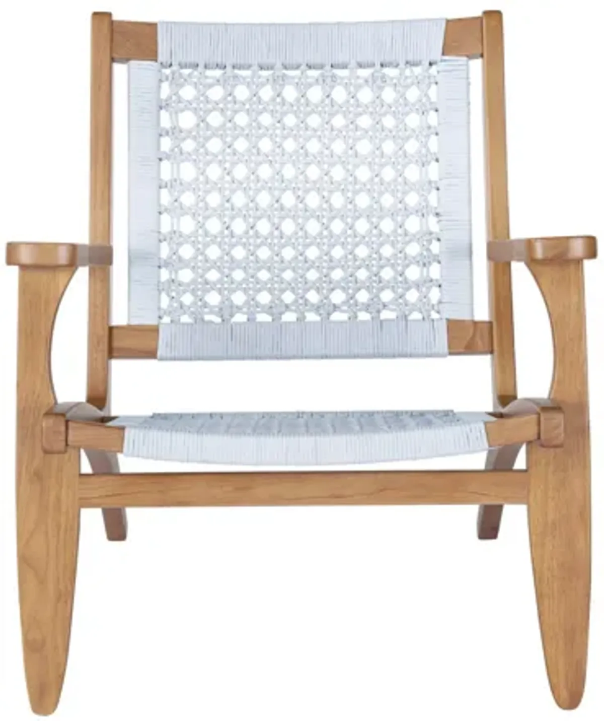 Heor 29 Inch Accent Chair, Hexagon Rope Woven Back, Seat, Brown, Gray  - Benzara