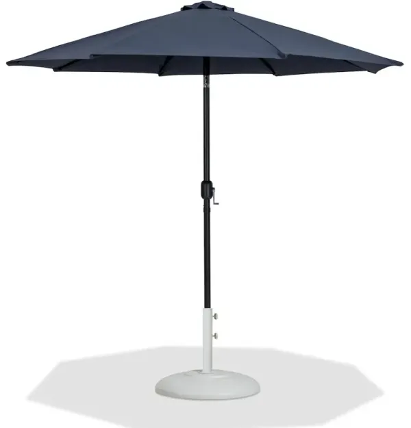 Meridian Furniture Fiji Grey Fabric / Matte White Aluminum Patio Umbrella with Base Sets