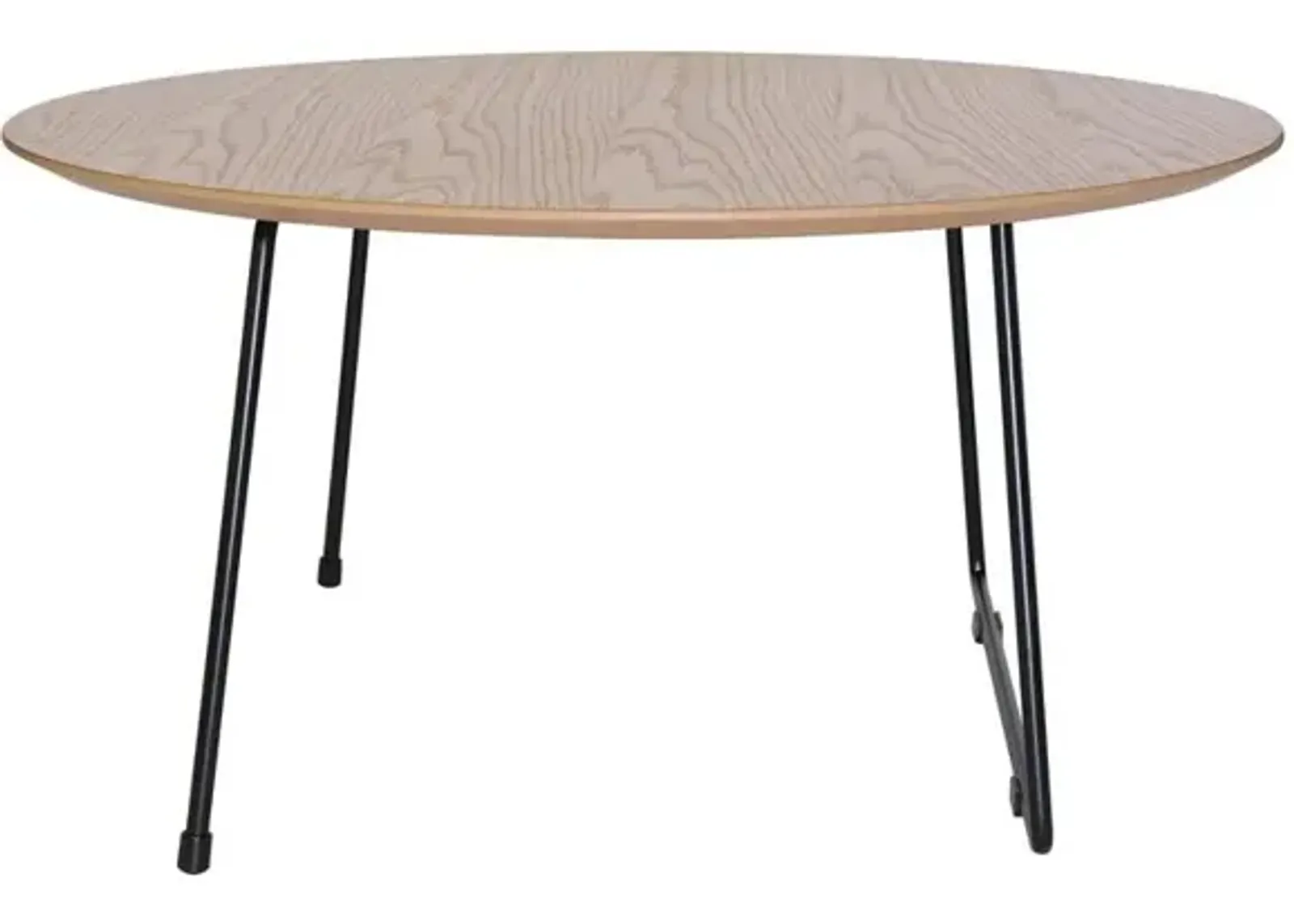 LeisureMod Round Coffee Table with Wood Top