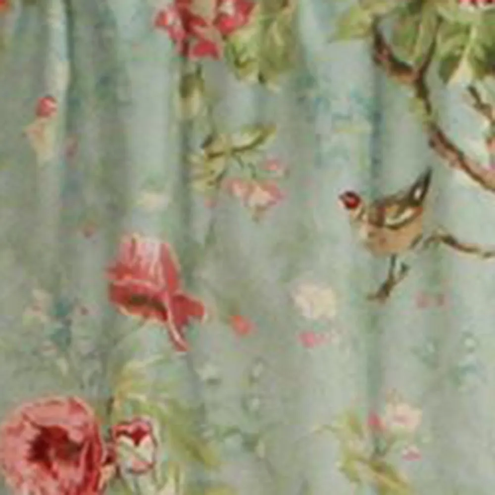 Balmoral Floral Print Semi Sheer Valance Curtain 48-Inch-by-15-Inch - Sage / Wine