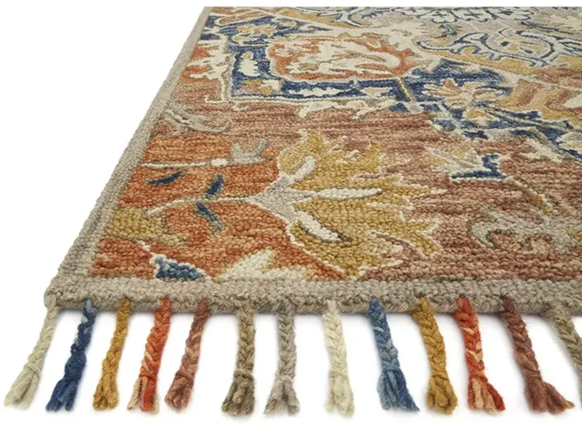 Zharah ZR10 Rust/Blue 7'9" x 9'9" Rug