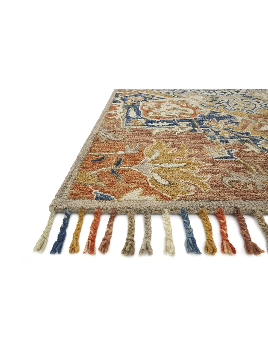 Zharah ZR10 Rust/Blue 7'9" x 9'9" Rug