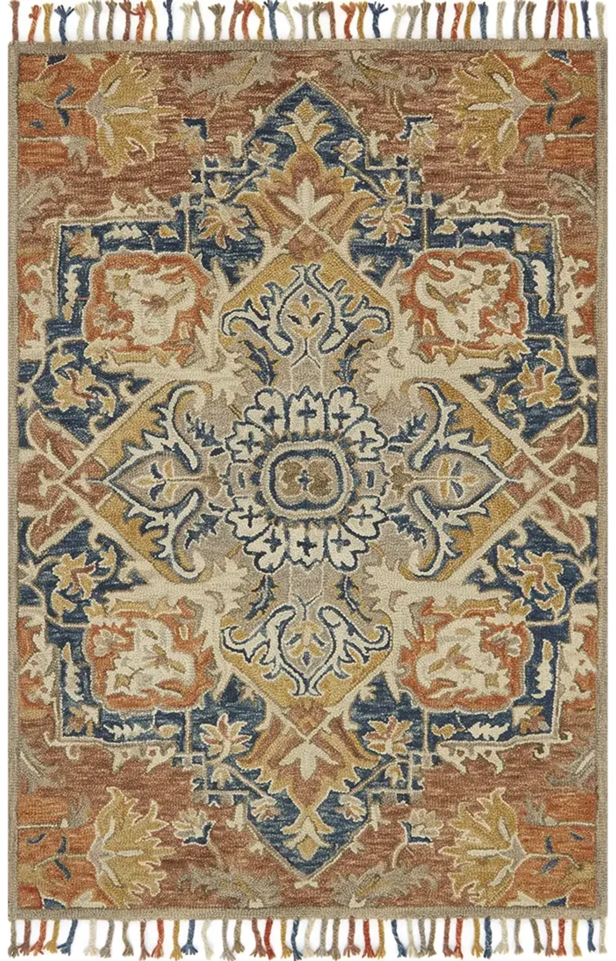 Zharah ZR10 Rust/Blue 7'9" x 9'9" Rug