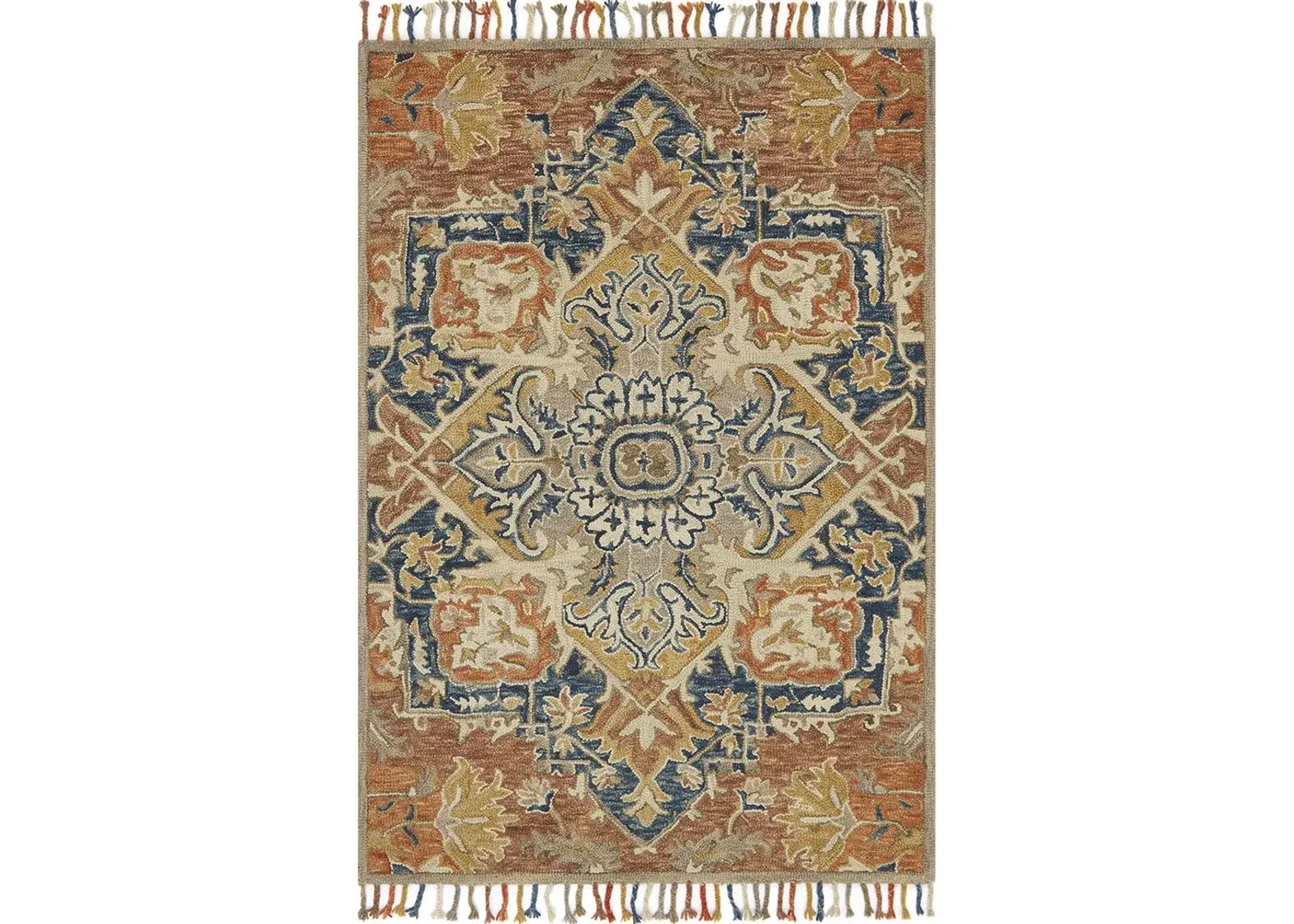 Zharah ZR10 Rust/Blue 7'9" x 9'9" Rug