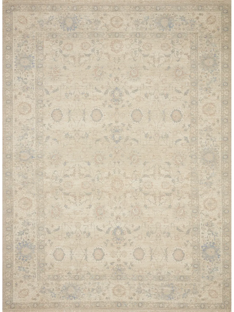 Priya PRY05 Natural/Blue 7'9" x 9'9" Rug