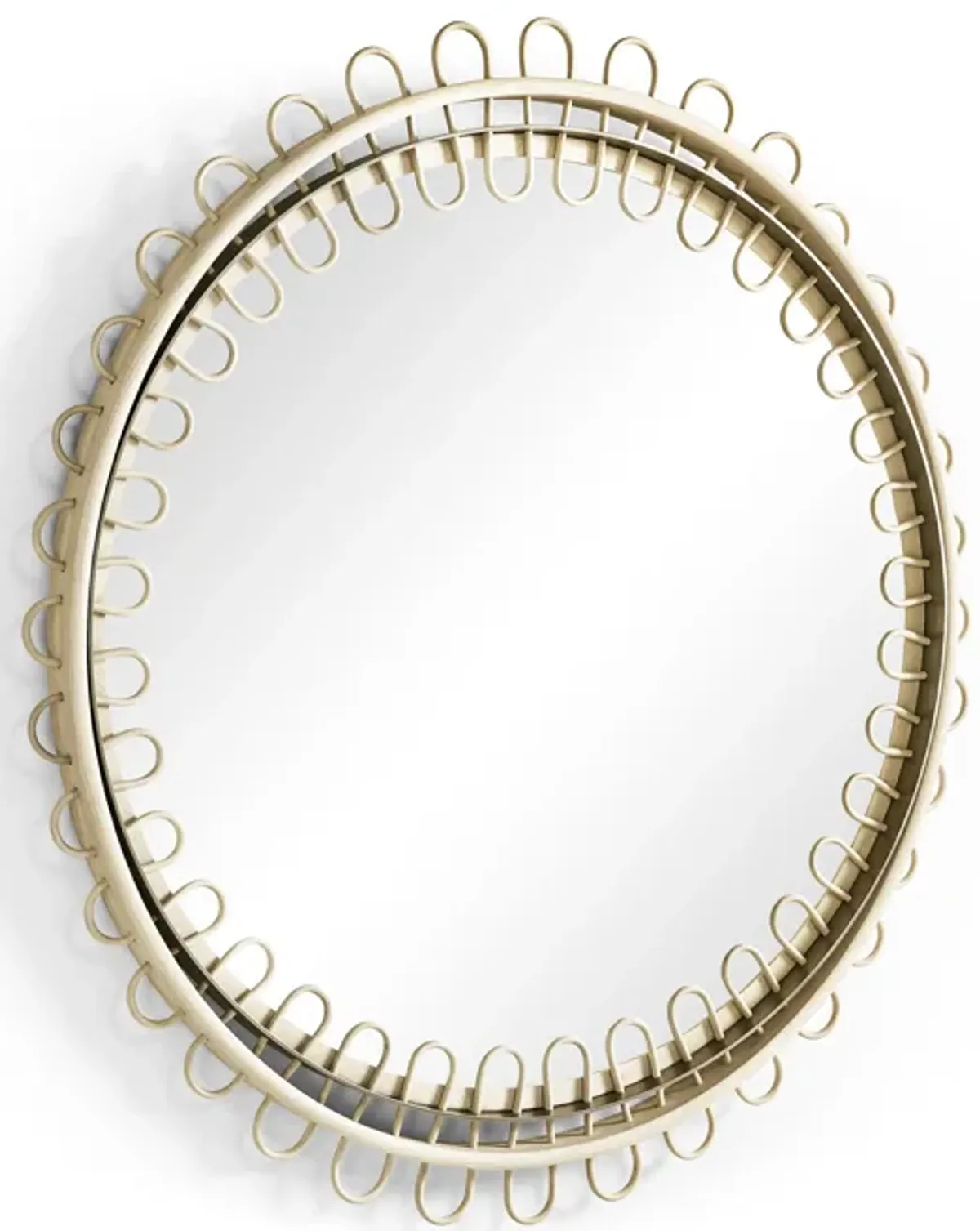 Vorticity Oval Rattan Mirror