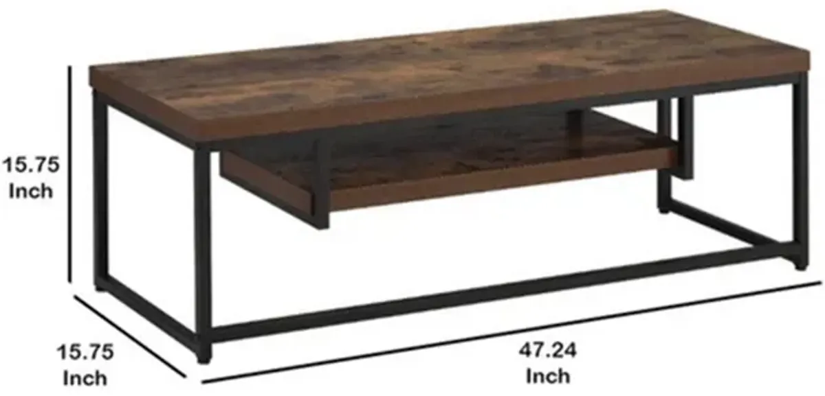 ACME Bob TV Stand, Weathered Oak & Black