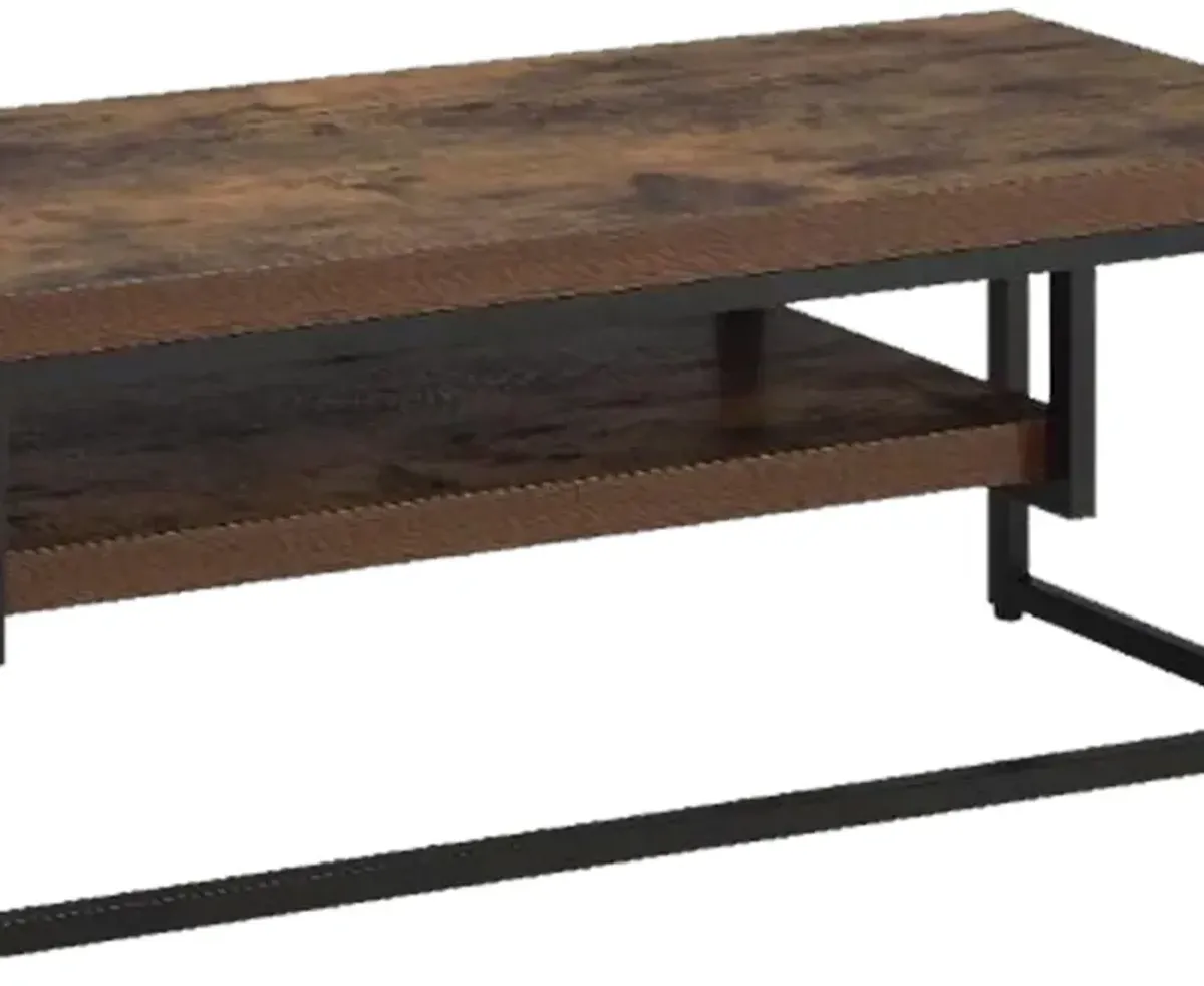 ACME Bob TV Stand, Weathered Oak & Black