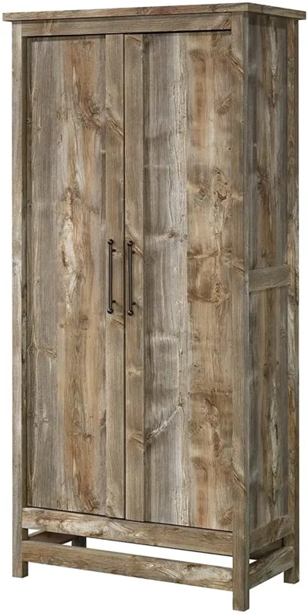 Farmhouse Storage Cabinet Wardrobe Armoire – Rustic Wood Closet Organizer for Bedroom or Entryway