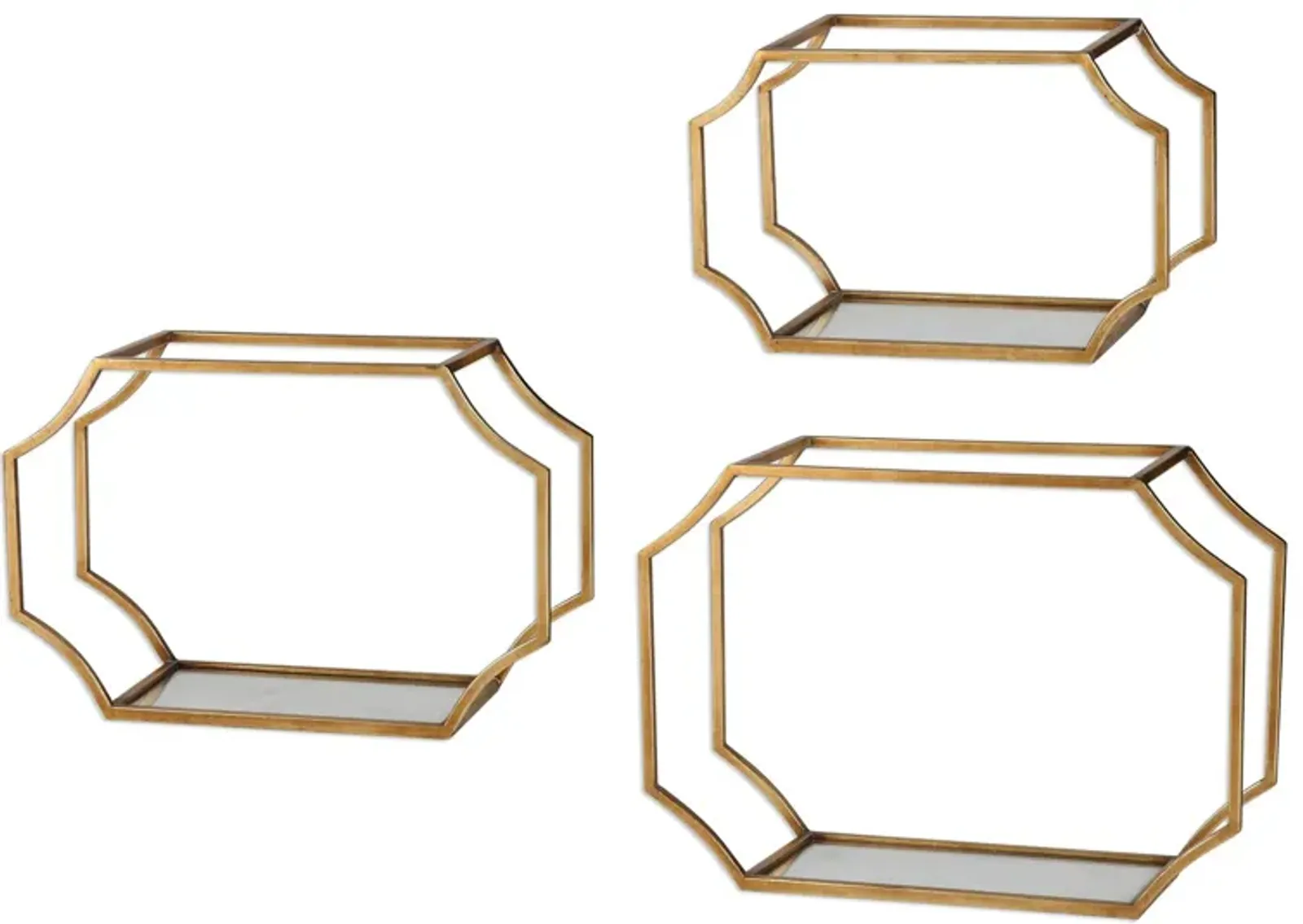 Uttermost Lindee Gold Wall Shelves S/3