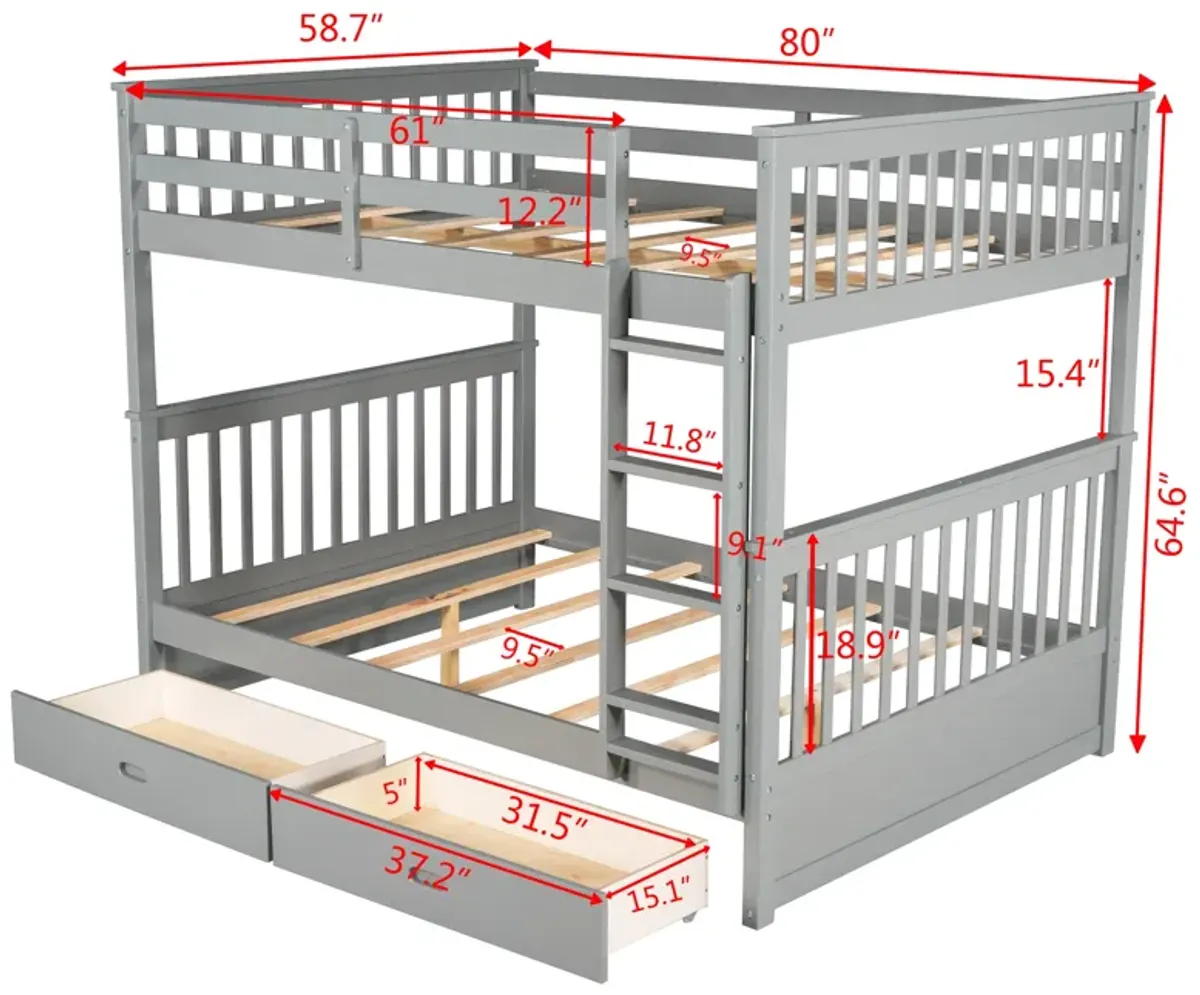 Merax Bunk Bed with Ladders and Two Storage Drawers